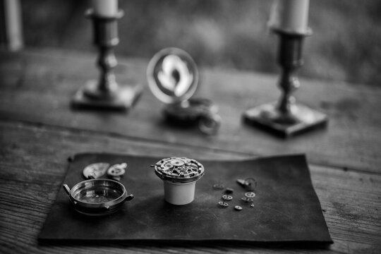Vintage watchmaker's workshop, watch repair, repair shop