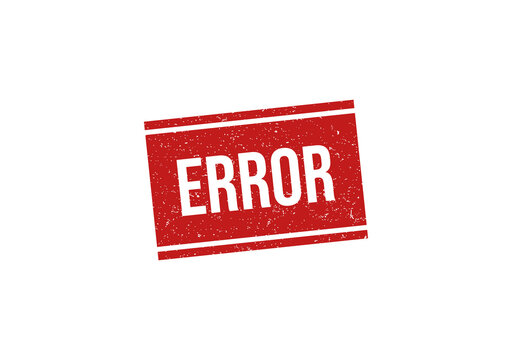 Red error rubber stamp icon with grunge texture effect on surface