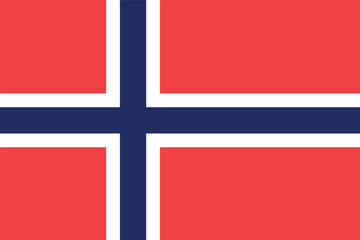 Fototapeta premium Flat vector illustration of the Norway national flag isolated on a white background for country symbol design.