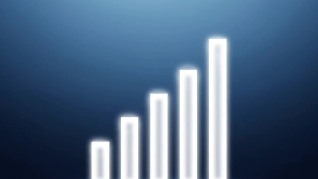 A bar graph with increasing white bars.