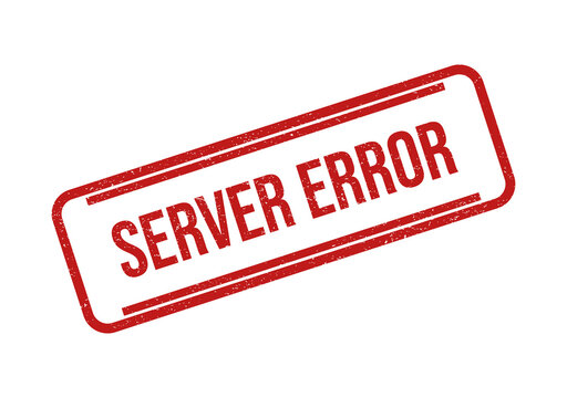 Red grunge rubber stamp with server error text