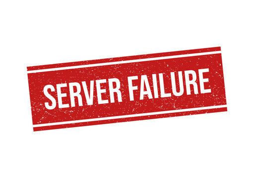 Red grunge rubber stamp with the text server failure on a design