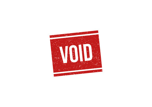 Red grunge void rubber stamp mark on a document paper surface
