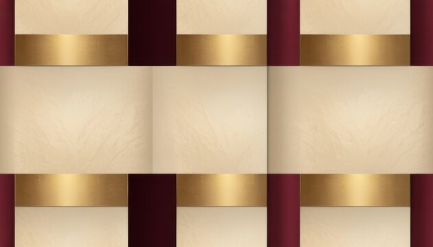 Geometric rectangles layered with gold bands on beige background