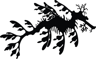 Black silhouette of a dolphin swimming © Kayem