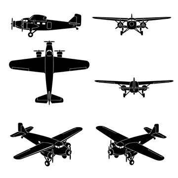 C-47 Skytrain Military Transport Aircraft WWII Aviation Illustration