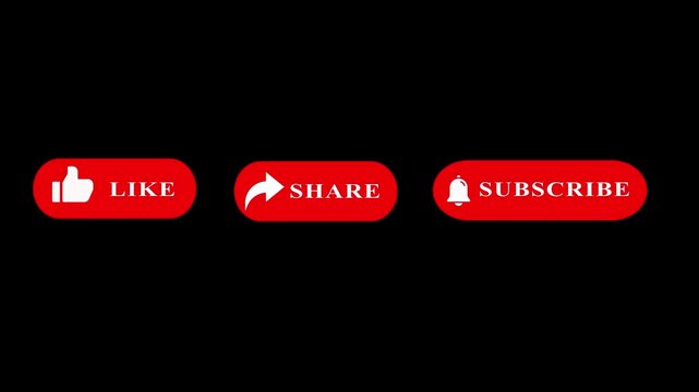 Like, subscribes and share animation. YouTube Subscribe - 4K animation...