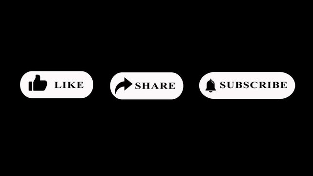 Like, subscribes and share animation. YouTube Subscribe - 4K animation...