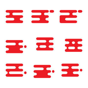asian Cloudy icon set vector art