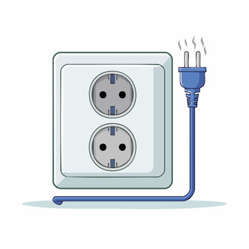 Overheating electrical outlet with plug