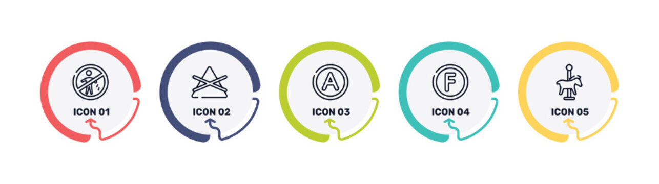poi public places outline icon set featuring no littering, do not bleach, any solvent, petroleum solvent icons.