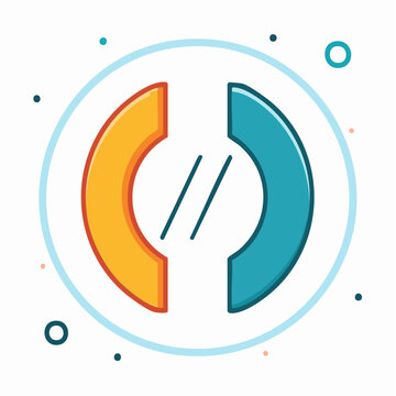Abstract Circular Icon with Parallel Lines