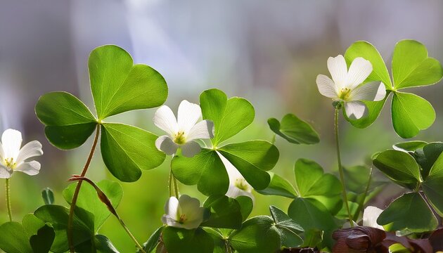 Stems Flowers And Leaves Of The Wood Sorrel Oxalis Magnifica