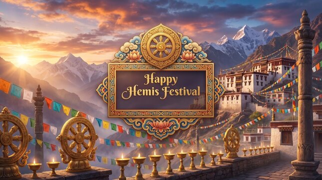 A vibrant Buddhist festival in Ladakh featuring sacred Cham dances, colorful masks, monastery rituals, and spiritual traditions.