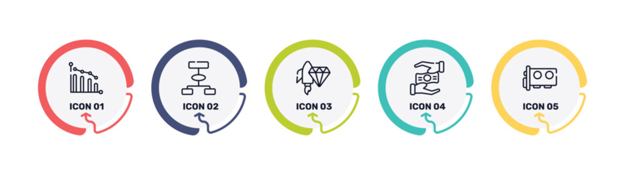 taxes outline icon set featuring apology, bid, facilities, oil barrel icons.