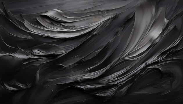 Dark Acrylic Paint Strokes Textures As Abstract Background Or Wide Wallpaper With High Detail