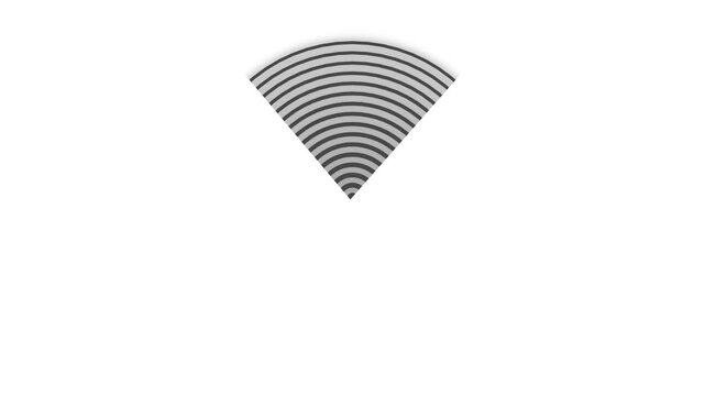 Animated fade wave wi fi signal icon overlay loop on  background animation.