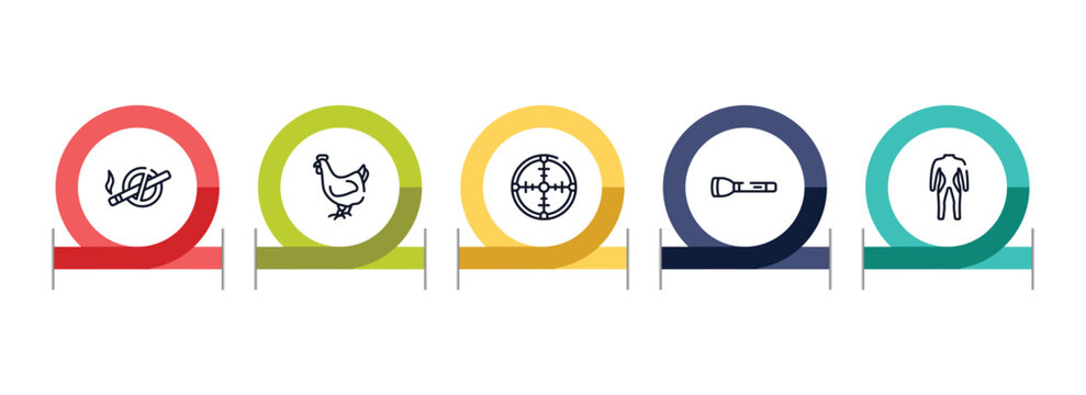 diving outline icon set featuring no smoking, hen, crosshair, torch icons.