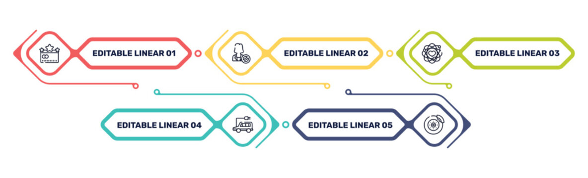 general outline icon set featuring credit rating, impeachment, core values, electro car icons.