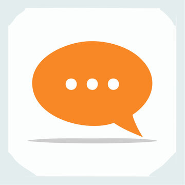 Orange Speech Bubble Icon with Ellipsis
