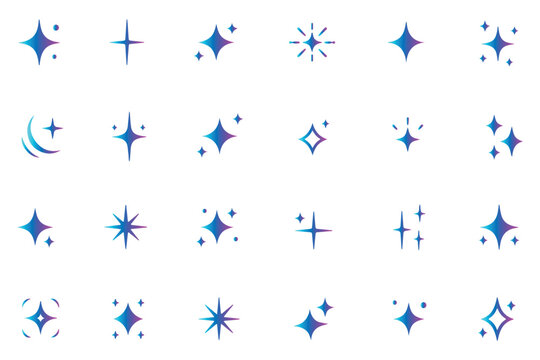 AI generate icon set ai, Artificial intelligence symbol, sparkle star with square button, Generate symbol for application and web. AI generate icon set. Generative Ai logo. Gradient sparkle star. 
