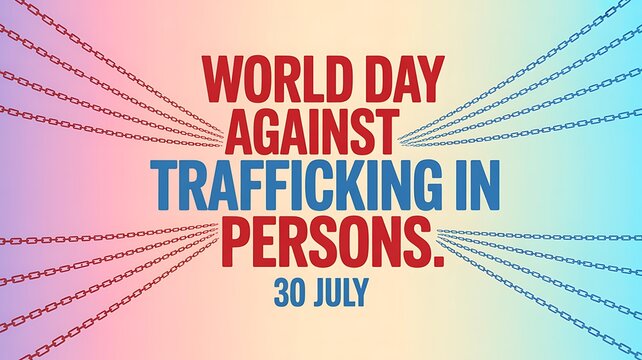 World day against trafficking in persons 30 july concept illustration with chains symbolizing imprisonment