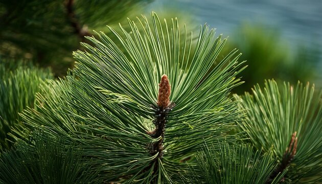 Majestic Maritime Pine Needles Close Up Natural Texture Pine Branch Detail Coastal Botany Needle Structure Evergreen Detail