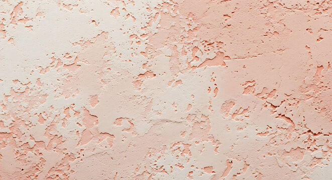 Pale pink limewash mineral wall with distressed plaster texture