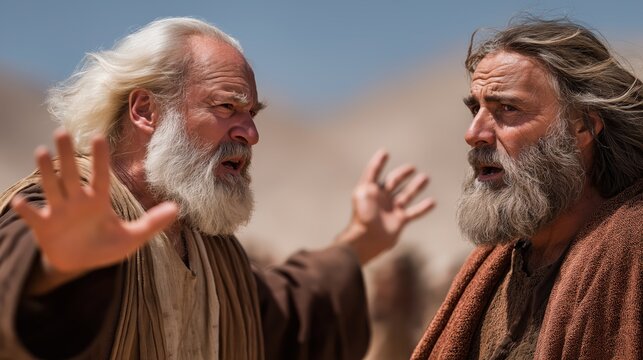 A dramatic confrontation scene of samuel rebuking saul after an unlawful sacrifice as tension rises over lost authority and disobedience.