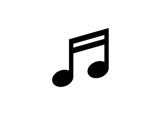 Simple musical note icon with a quarter note and stem isolated on white background
