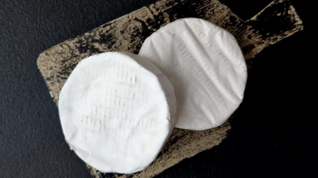 Brie or Camembert cheese is a white, round shape for baking and melting. Camembert cheese as a food background for your design