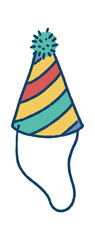 Obraz premium Party Hat With Pom Pom Doodle Style