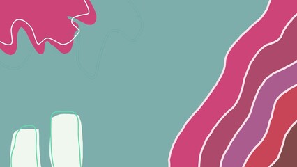 Naklejka premium Modern abstract background with pastel green and pink organic shapes. Perfect for digital design, marketing materials, social media content, and creative branding.