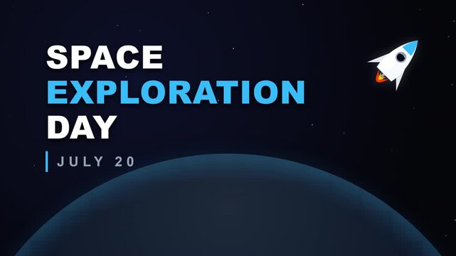 Space Exploration Day July 20 Motion Graphic Animation
