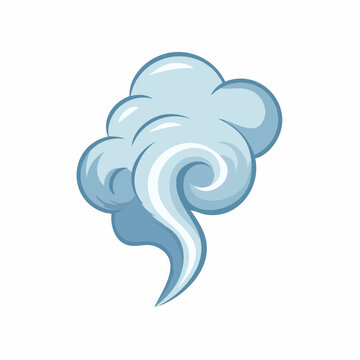 Stylized Blue Smoke or Steam Swirl