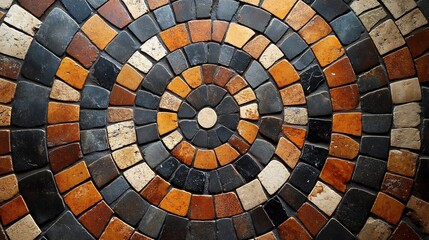 Naklejka premium Mosaic Tile Artwork in Earthy Tones