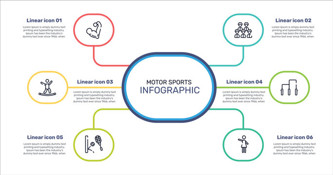 motor sports outline icon set featuring muscular, baseball team, gym bars, squash icons.
