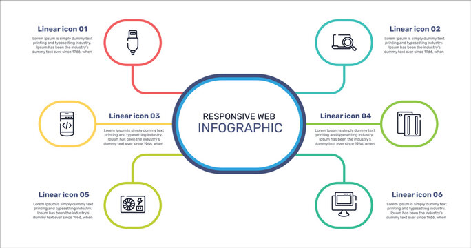 responsive web outline icon set featuring new charger, computer search, case, psu icons.