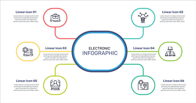 electronic outline icon set featuring job opportunities, server control, site map, hologram icons.