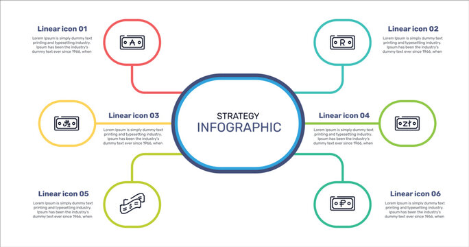 strategy outline icon set featuring mechanic stairs, time mind, finding, wrap icons.