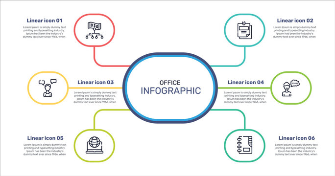 office outline icon set featuring hierarchy structure, taxes, apology, intranet icons.