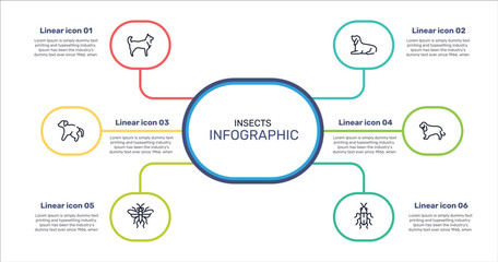 insects outline icon set featuring husky, null, english cocker spaniel, sawfly icons. © VectorStockDesign