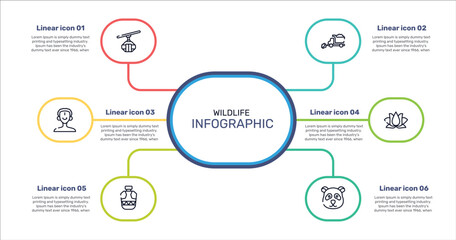 wildlife outline icon set featuring cable car cabin, snowplow, lotus, canteen icons. © VectorStockDesign