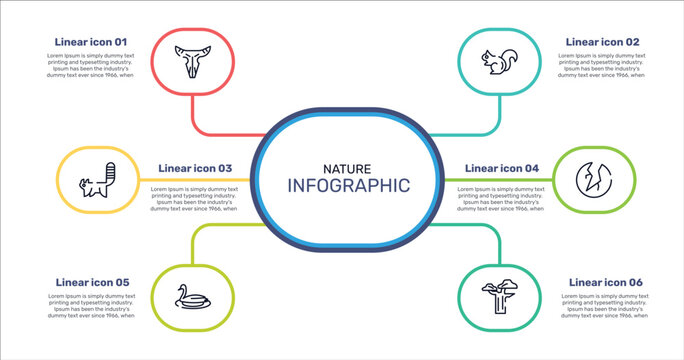 nature outline icon set featuring bull skull, chipmunk, crack, swan icons.
