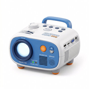 Projecteur Portable Bleu Isol&eacute; sur Fond Blanc