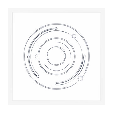 Atomic orbit line art illustration