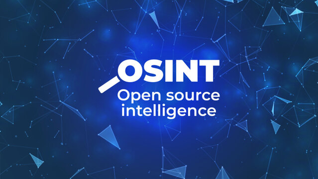 Open Source Intelligence Concept Background with Digital Network Connections, Futuristic Data Analytics Visualization
