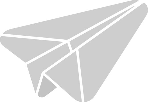 Gray Paper Airplane Icon.