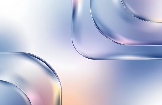 Abstract glass morphism background, translucent frosted glass panels with soft pastel gradients, modern 3D liquid glass texture for UI design