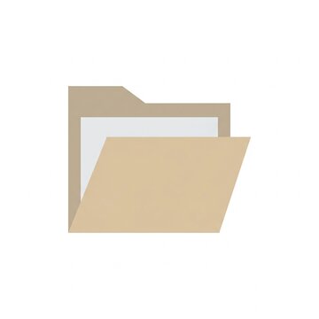Minimal Open Folder 2D Flat Icon on White